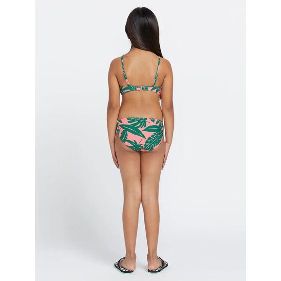Volcom Leaf Ur Life Swim Set Girls 7 Emerald Green Tropical Stretch Beach ERK166 - Picture 4 of 8